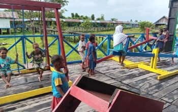 Pos Tomor Satgas Yonif 123/Rajawali Gelar Kegiatan Mengajar di PAUD Kartika