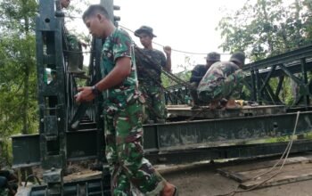 Program Bakti TNI AD untuk Rakyat, Jembatan Modular Sungai Fauro Faete Segera Rampung