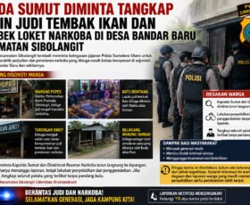 Polda Sumut Diminta Tangkap Mesin Judi Tembak Ikan dan Gerebek Loket Narkoba di Desa Bandar Baru Kecamatan Sibolangit