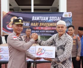 Jelang HUT Bhayangkara ke – 80, Polres Aceh Selatan Laksanakan Bansos untuk Purnawirawan Polri dan Masyarakat