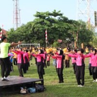 Polresta Deli Serdang Gelar Olahraga Bersama Sambut Hari Bhayangkara ke – 80