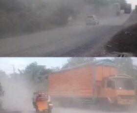 Diduga Abaikan Dampak Lingkungan, Proyek Perbaikan Jalan di Desa Telang Buat Warga Makan Debu Berhari-hari