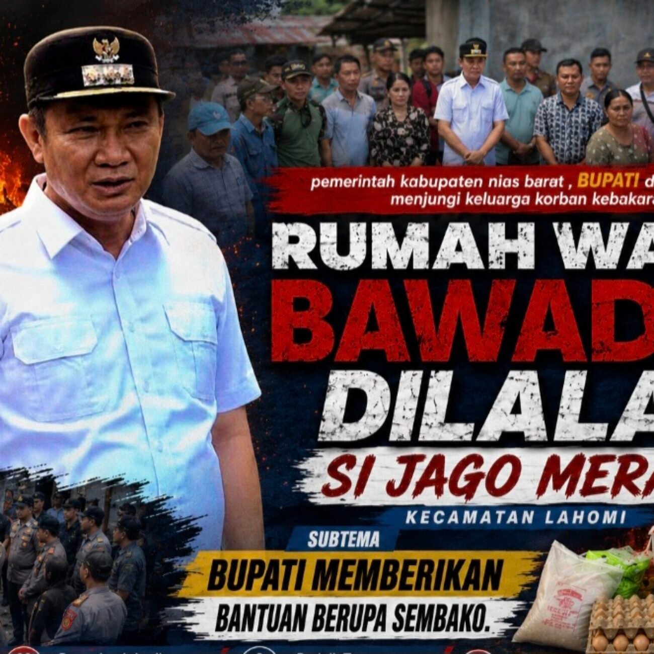 Insiden Kebakaran di Bawadasi, Bupati Nias Barat Tinjau Lokasi dan Janjikan Perbaikan Rumah Korban
