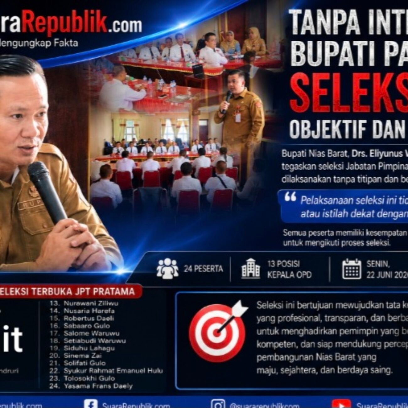 Tanpa Intervensi, Bupati Pastikan Seleksi JPT Objektif dan Akuntabel