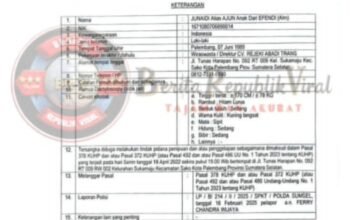 Status DPO Junaidi Alias Ajun Jadi Sorotan, Korban Minta Polda Sumsel Percepat Penanganan Perkara