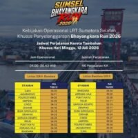 LRT Sumsel Tambah Perjalanan Khusus Bhayangkara Run 2026, Operasi Dimulai Pukul 04.00 WIB