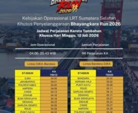 LRT Sumsel Tambah Perjalanan Khusus Bhayangkara Run 2026, Operasi Dimulai Pukul 04.00 WIB
