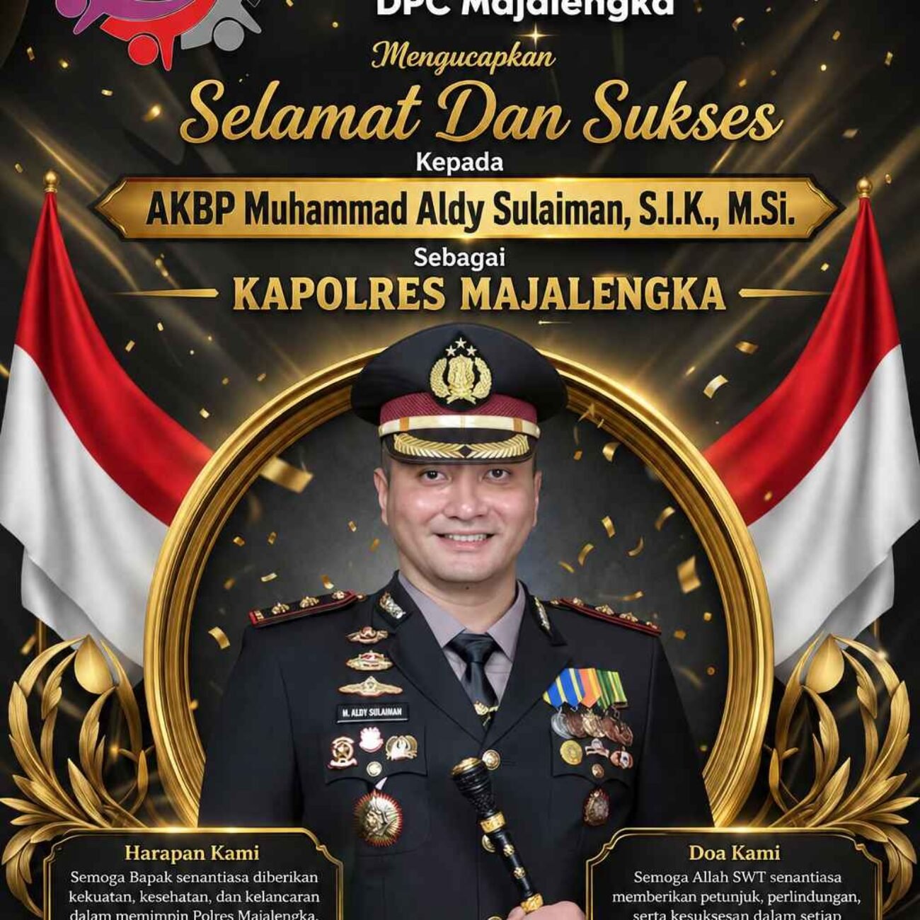 JEMARI DPC Majalengka Ucapkan Selamat dan Sukses Kepada AKBP Muhammad Aldy Sulaiman, S.I.K., M.Si. Sebagai Kapolres Majalengka