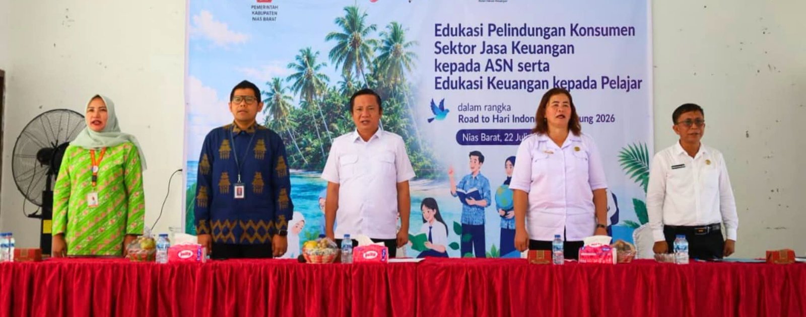 Bupati Nias Barat | Eliyunus Waruwu | Pj. Setda | Ernawati Gulo | bersama Petugas OJK sumut | Bank sumut | sosialisasi Edukasi tentang kebijakkan keuangan Asn dan pelajar serta menolak Pinjol ilegal dan judol 