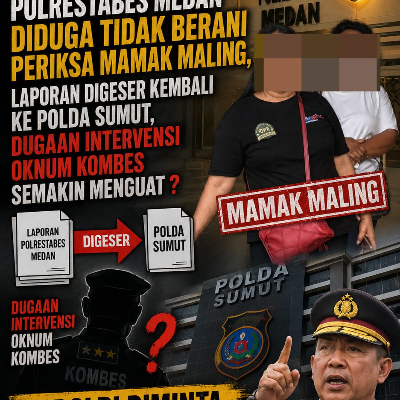Miris!! Masyarakat Miskin Melapor ke Polda Sumut, Dilimpahkan ke Polrestabes Medan, Enam Bulan Dipeti Eskan, Kini Kembali Digeser ke Polda Sumut?