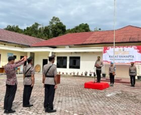 Kapolres Pakpak Bharat Pimpin Upacara Serah Terima Jabatan Kasat Samapta