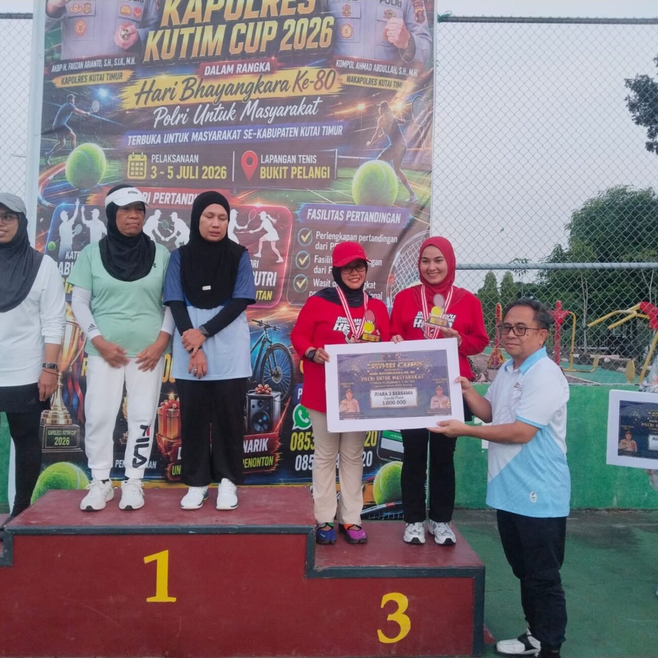 Perkuat Sportivitas Dan Silaturahmi Pecinta Tenis Di Kutai Timur, Kapolres Cup 2026 Resmi Ditutup