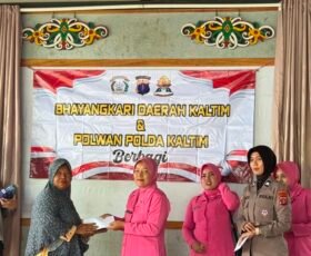Wujud Kepedulian Untuk Masyarakat Balikpapan, Polwan Polda Kaltim Dan Bhayangkari Berbagi Tali Asih