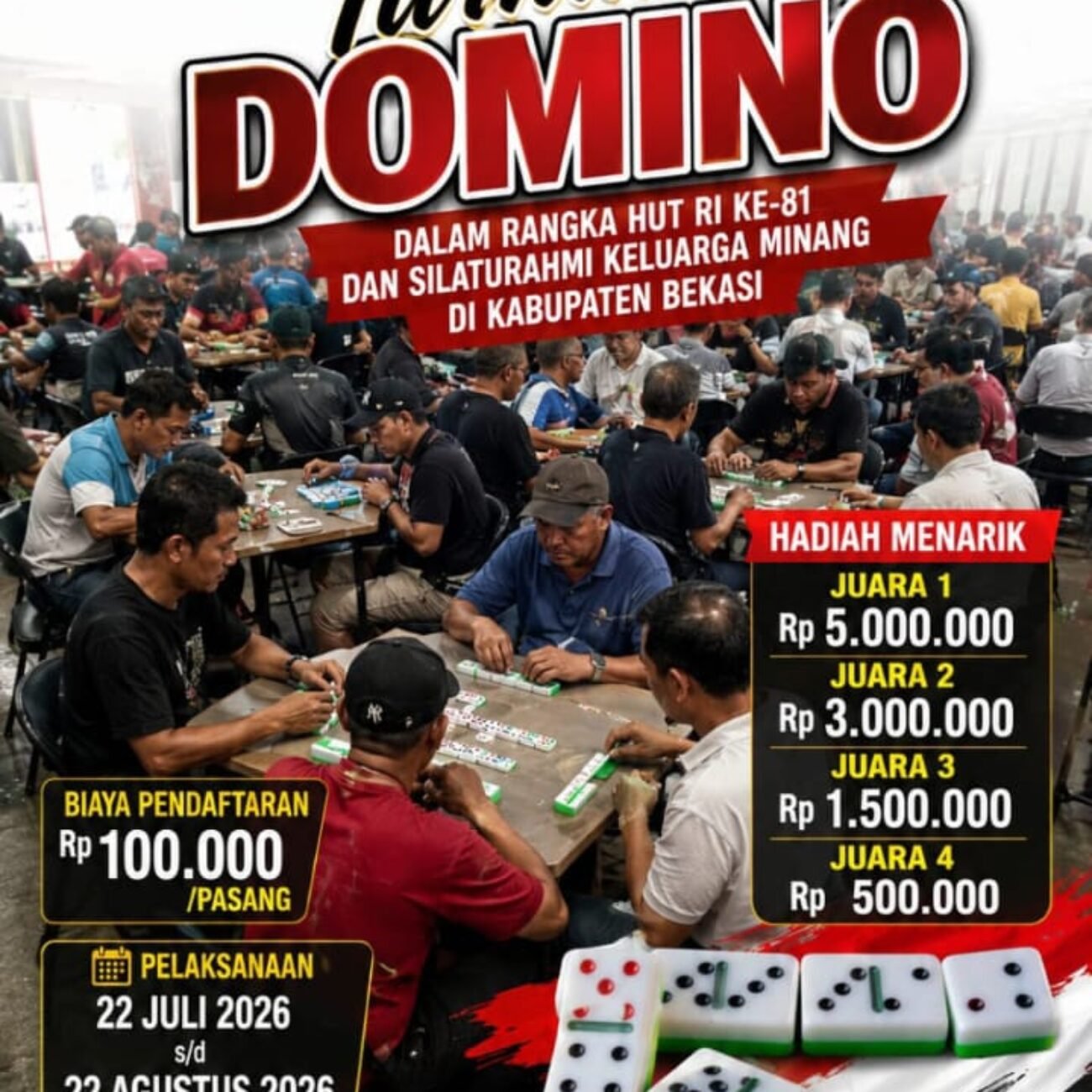 Semarak HUT Kemerdekaan, IKM Kabupaten Bekasi Gelar Turnamen Domino