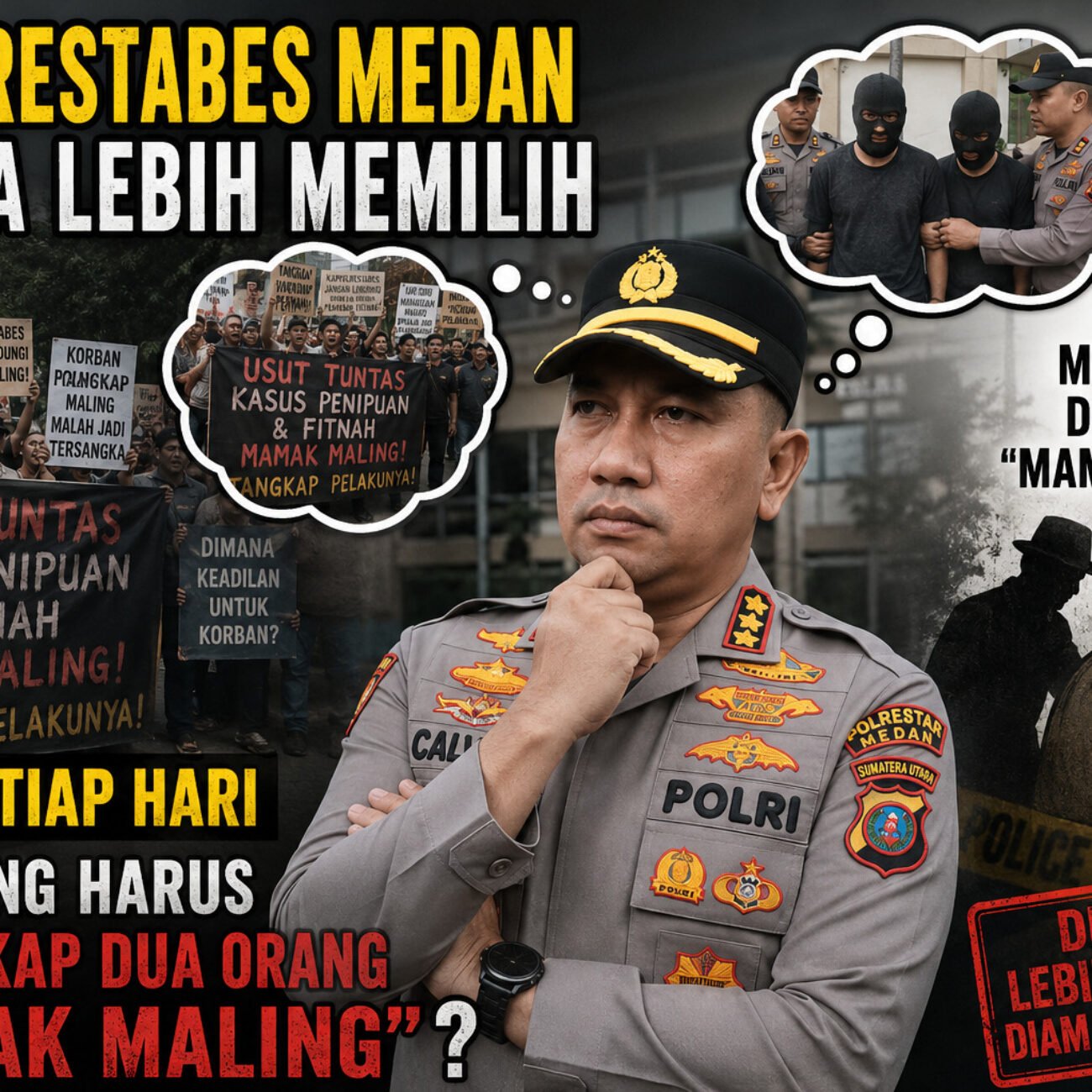 Kapolrestabes Medan Diduga Lebih Memilih Didemo Tiap Hari Ketimbang Harus Menangkap Dua ” Mamak Maling “?