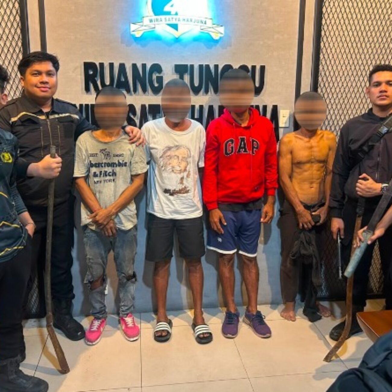 Patroli KRYD Polres Pelabuhan Belawan Amankan Empat Terduga Pelaku Tawuran dan Empat Senjata Tajam