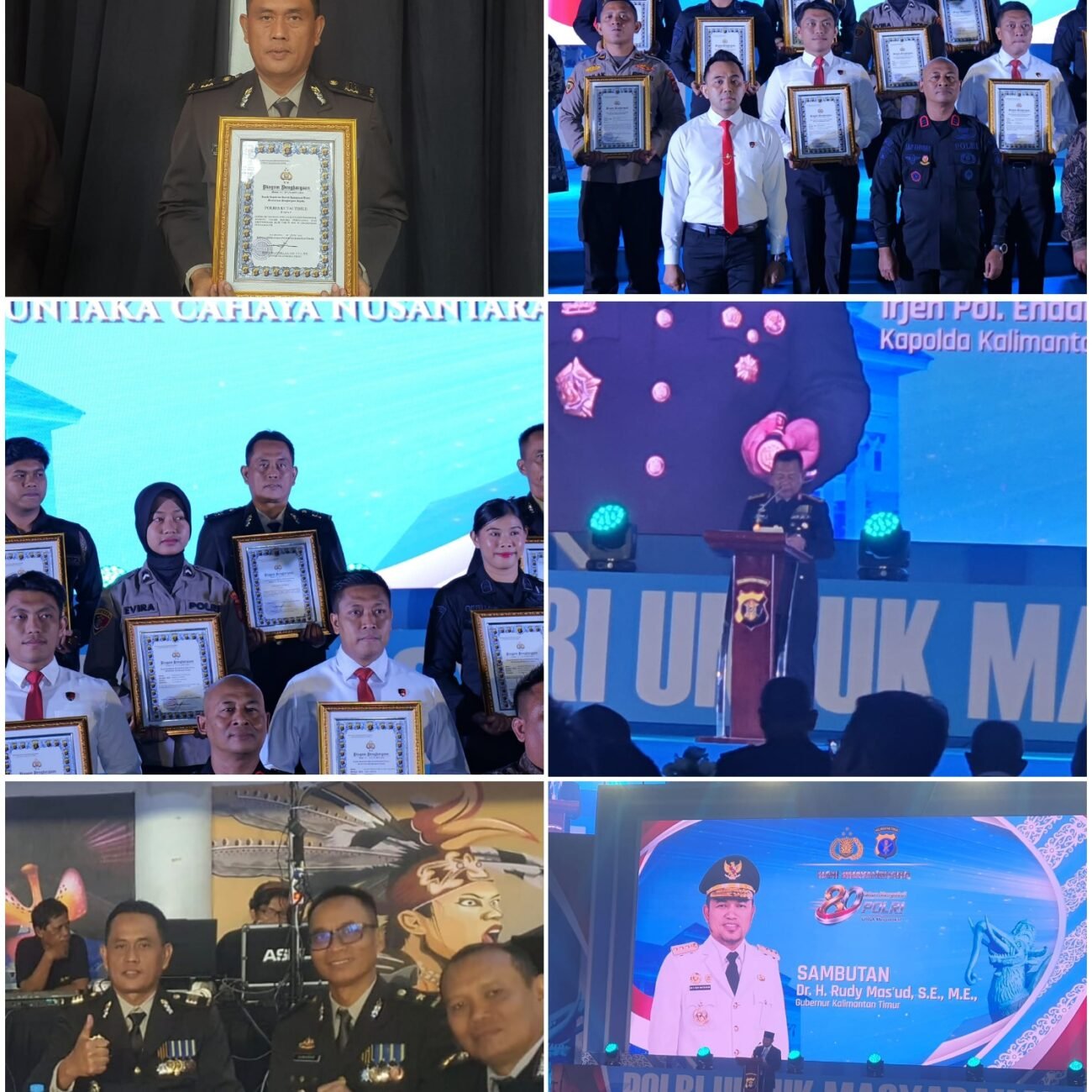 Polres Kutai Timur Raih Tiga Penghargaan Pada Peringatan Hari Bhayangkara Ke-80