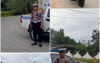 Pantau Arus Lalu Lintas Di Sejumlah Ruas Jalan Sangatta, Satlantas Polres Kutim Gelar Patroli Turjawali