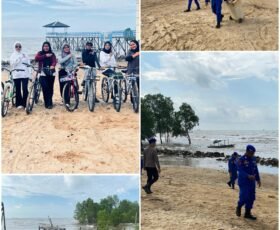 Wujudkan Program ASRI, Satpolairud Polres Kutim Bersama Warga Bersihkan Pantai Kenyamukan