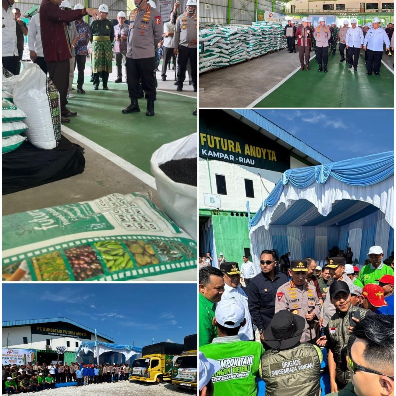 Lepas Distribusi 80 Ton Pupuk Untuk Kelompok Rani Riau, Kapolri Tinjau Pabrik Pupuk Batu Bara Di Kampar