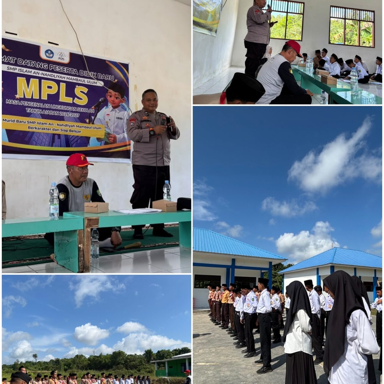 Melalui MPLS Ramah Di SMP Islam An Nahdl8yah Mambaul Ulum, Polsek Sangatta Utara Tanamkan Kesadaran Hukum Kepada Pelajar