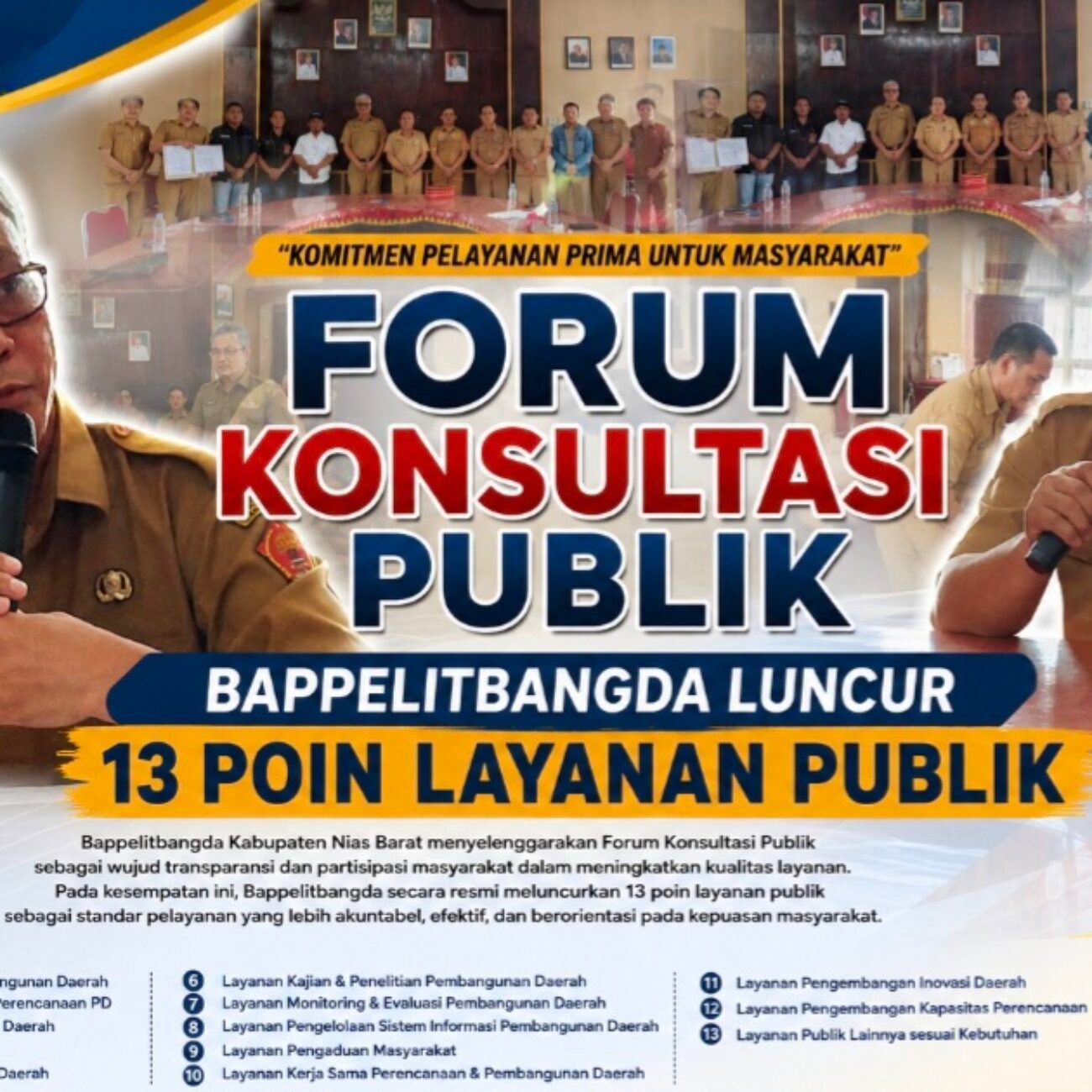 Perkuat Kualitas Layanan, Bappelitbangda Nias Barat Luncurkan 13 Standar Pelayanan