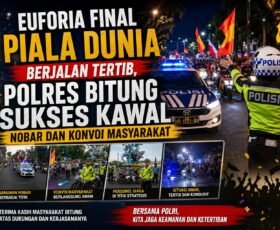 Polres Bitung Kawal Euforia Final Piala Dunia, Nobar dan Konvoi Berlangsung Aman serta Tertib