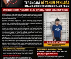 Saksi Belum Diperiksa, Glend Dito Ompusunggu Maling Toko Ponsel Pancur Batu Terancam 10 Tahun Penjara Dalam Kasus Kepemilikan Senjata Tajam
