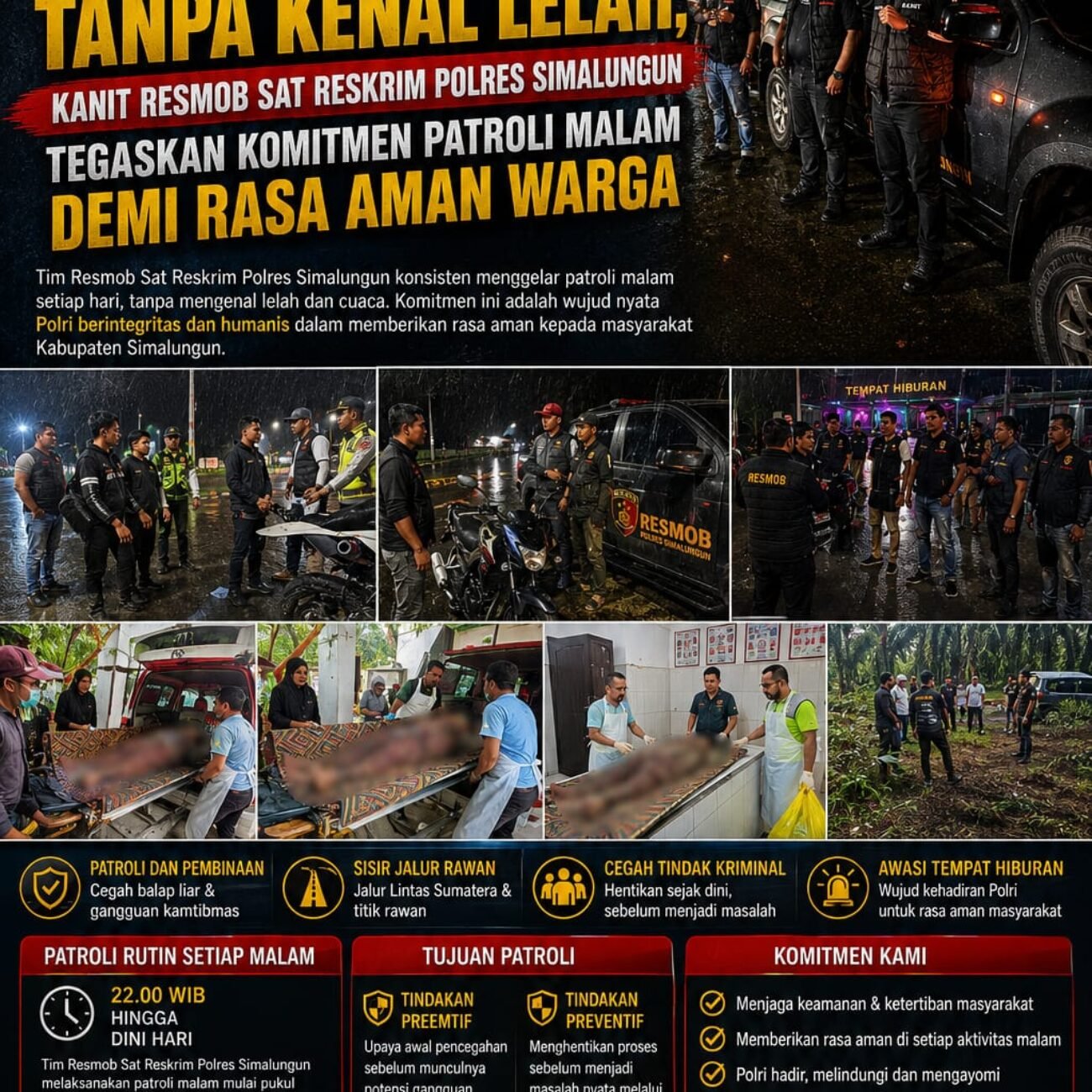 Konsisten Tanpa Kenal Lelah, Kanit Resmob Sat Reskrim Polres Simalungun Tegaskan Komitmen Patroli Malam Demi Rasa Aman Warga