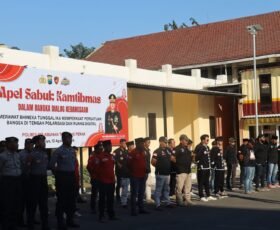Polres Pelabuhan Tanjung Perak Gelar Apel Sabuk Kamtibmas dalam Rangka Dialog Kebangsaan