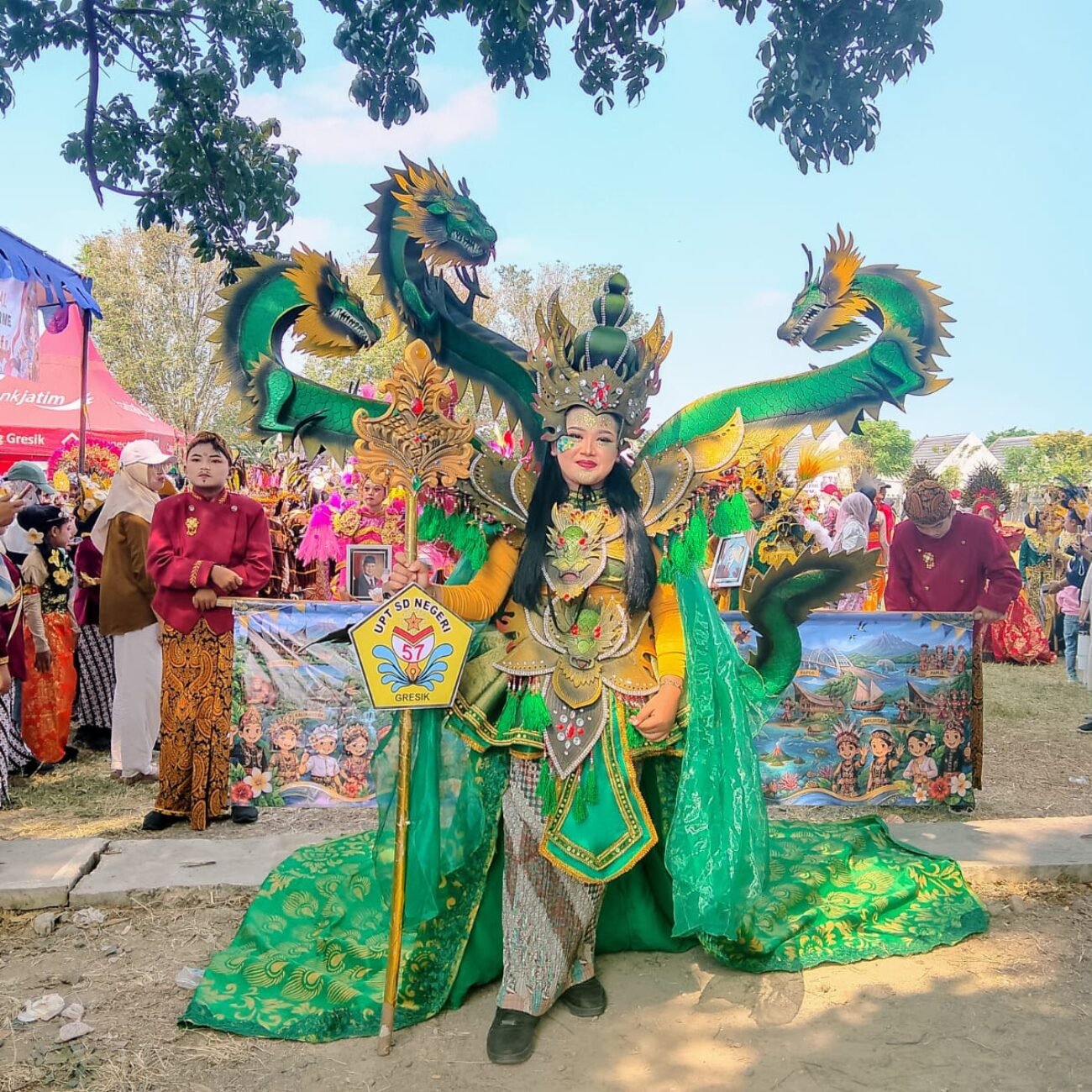 UPT SDN 57 Gresik Tampil Memukau di Karnaval HUT ke-81 Kecamatan Cerme, Usung Tema “Menjelajah Nusantara, Mengenal Keberagaman