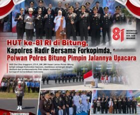 Kapolres Bitung Hadiri Upacara HUT ke-81 RI, Polwan Polres Bitung Tampil Memimpin Prosesi Upacara