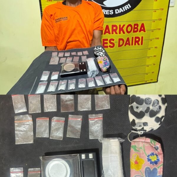 Simpan Sabu Dibungkus Kaos Kaki, Sat Narkoba Polres Dairi Ringkus Terduga Pengedar di Huta Rakyat