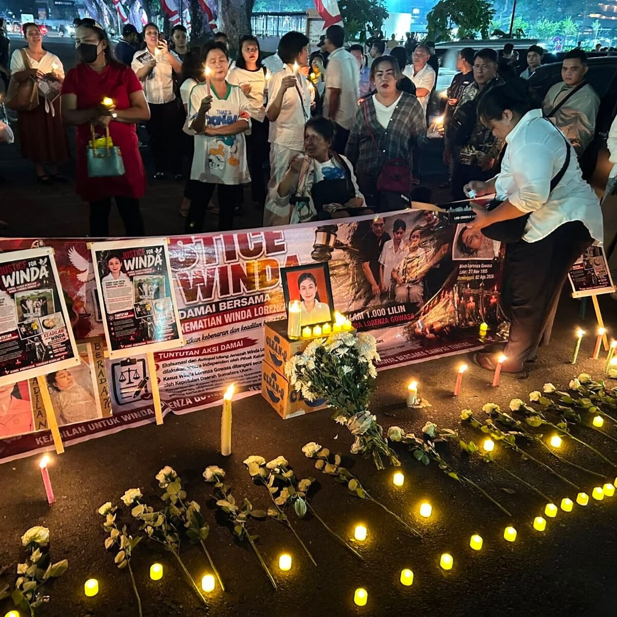 Jaringan Seluler Mati dan Lampu Padam Saat Aksi 1.000 Lilin Winda Gowasa Lorenza, Presiden Prabowo Diminta Bertindak Tegas
