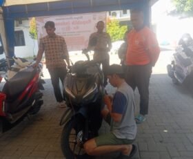 Polsek Benowo Polrestabes Surabaya Bagikan Alaram Gratis