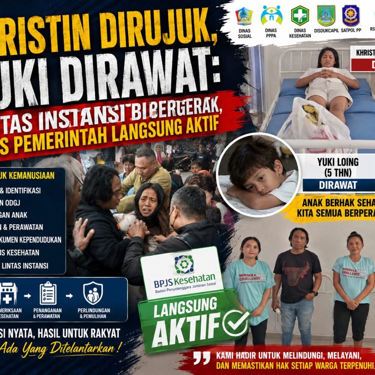 KHRISTIN DIRUJUK, YUKI DIRAWAT: LINTAS INSTANSI BERGERAK, BPJS PEMERINTAH LANGSUNG AKTIF