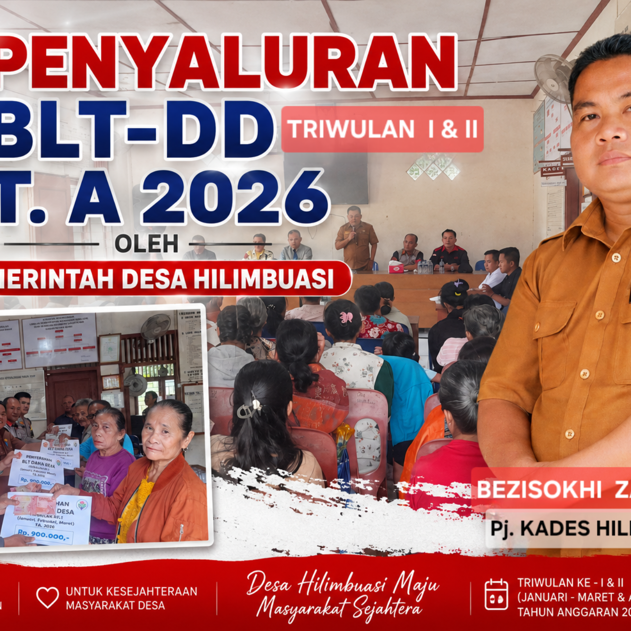 Pemdes Hilimbuasi Tancap Gas, Jadi Desa Pertama Salurkan BLT-DD 2026 untuk 35 KPM