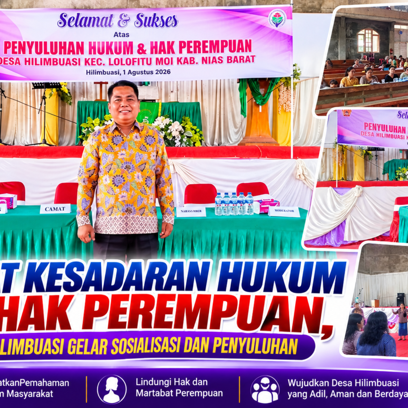Perkuat Kesadaran Hukum dan Hak Perempuan, Pemdes Hilimbuasi Gelar Sosialisasi dan Penyuluhan