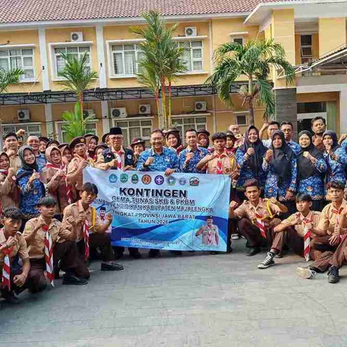Disdik Majalengka Pimpin Keberangkatan Kontingen PKBM ke Pramuka Gematunas Cianjur, Fokus Penguatan Karakter