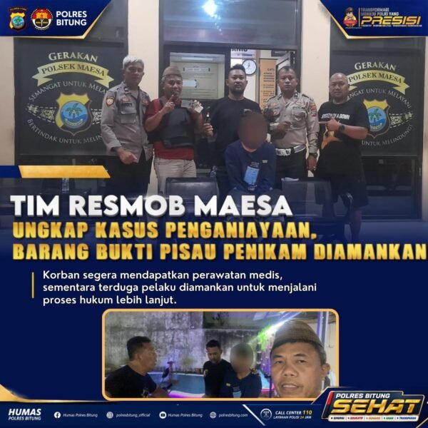 Tim Resmob Polsek Maesa Bergerak Cepat, Pelaku Penganiayaan dengan Pisau Diamankan