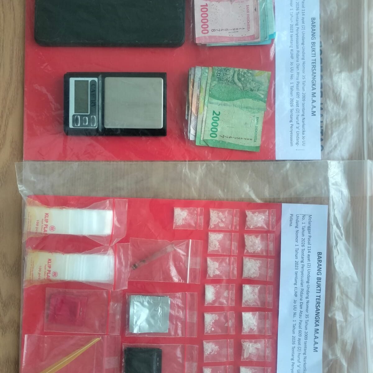 Satresnarkoba Polres Gresik Bongkar Peredaran Sabu, 15 Klip Seberat 7,356 Gram Diamankan