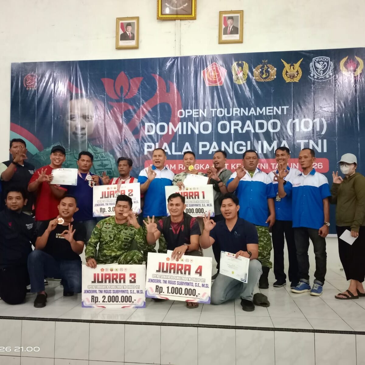 Semarak HUT ke – 81 TNI, 1.818 Peserta Ikuti Open Turnamen Domino Orado di Wilayah Kodam I/BB