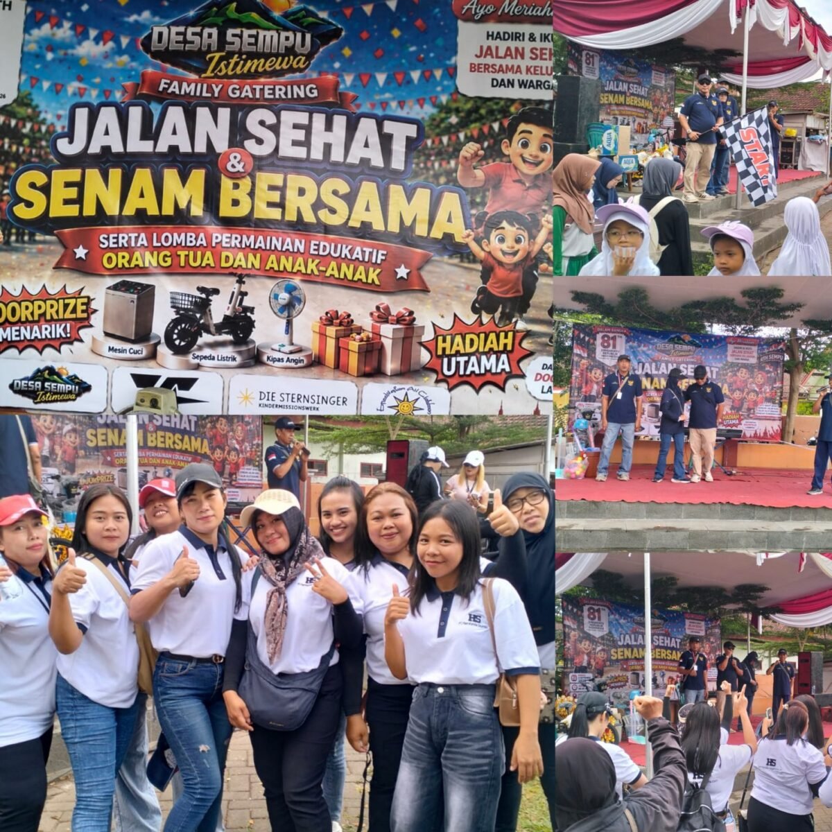 Jalan Sehat dan Senam Bersama Meriahkan HUT ke-81 RI di Desa Sempu, Gandeng Yayasan Alit untuk Donasi NTT