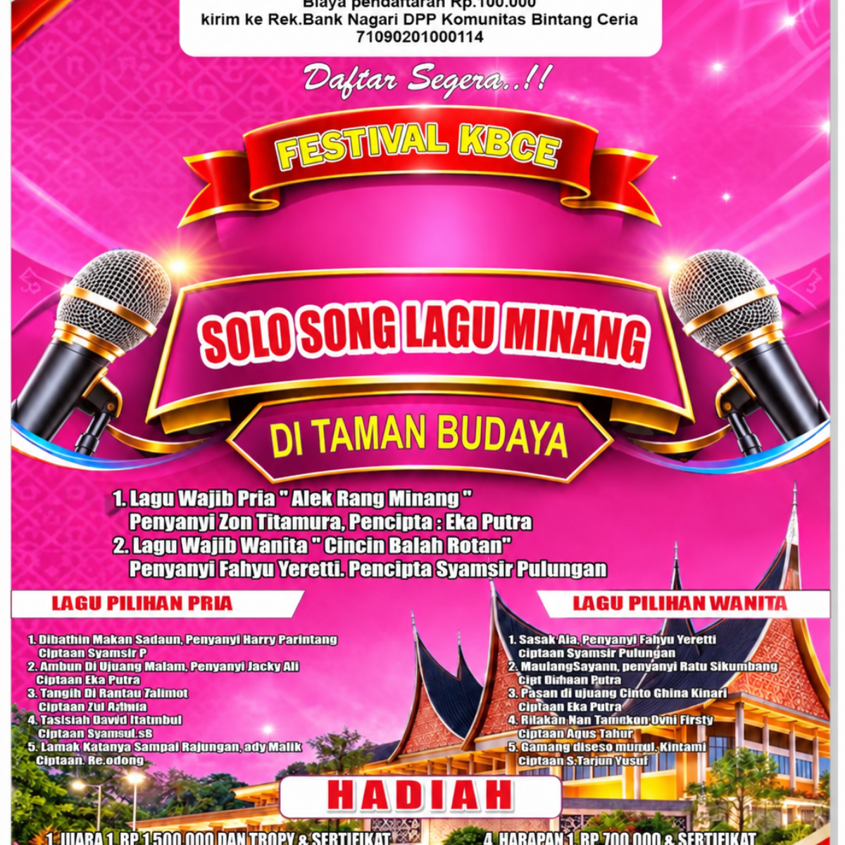 🎶 KBCE: Sang Penjaga Tradisi Kembali Dipercaya Menggemakan Lagu-Lagu Minang di Seluruh Ranah Minangkabau