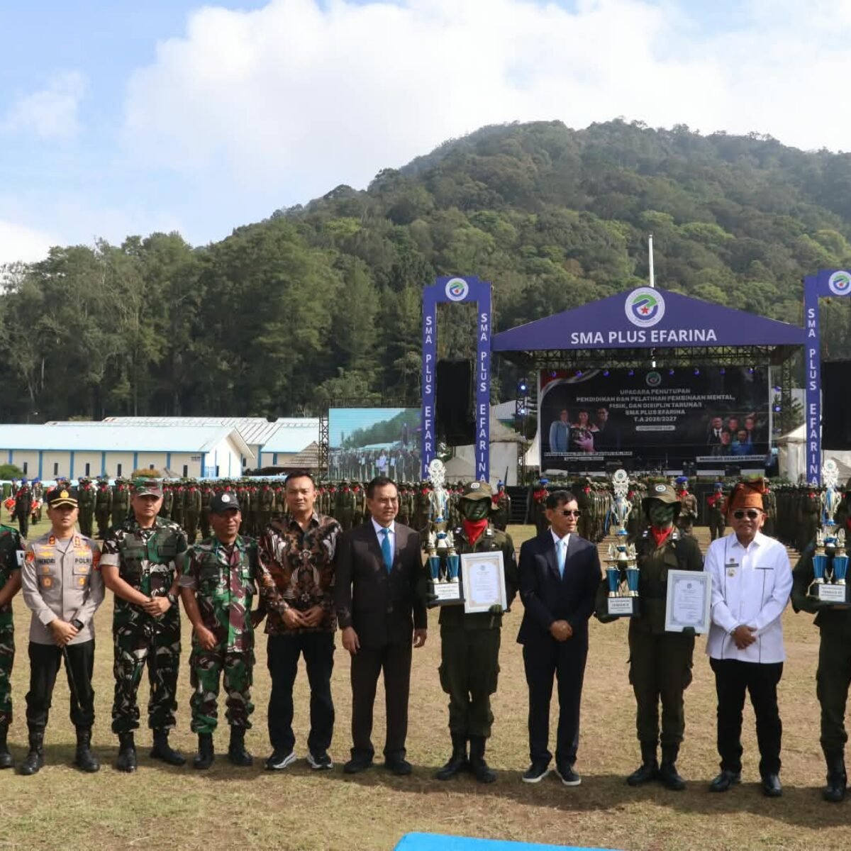 Wujud Polri Humanis, Kapolres Simalungun Hadiri Penutupan Diklat Mental, Fisik dan Disiplin 335 Siswa SMA Plus Efarina